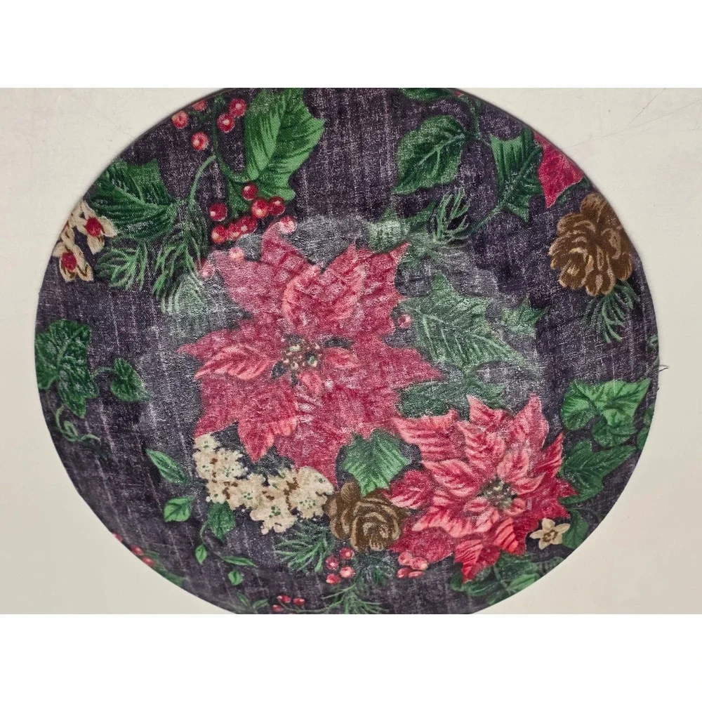 Christmas Poinsettia‎ Glass Decorative Plate Holiday Floral 8